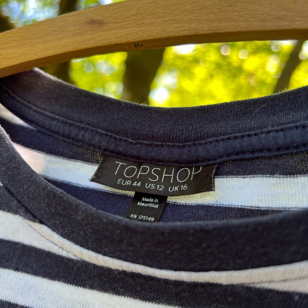 Top Shop Cropped Stripe Tee